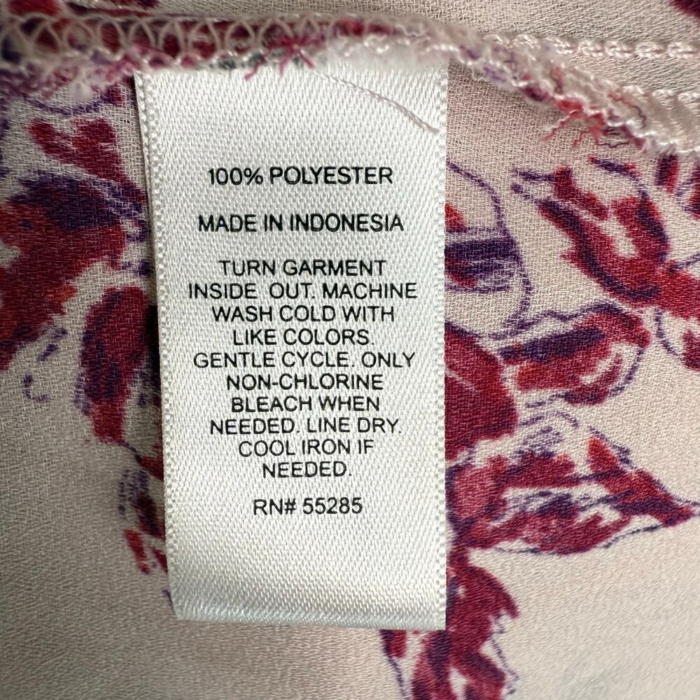 Express Pink Floral Sleeveless Zip-Front Blouse - Picture 8 of 10